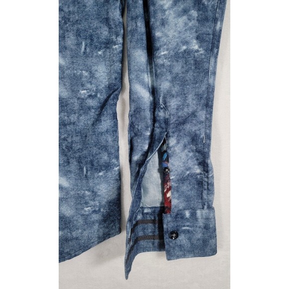 Robert Graham Ferndale Cotton Twill Woven Button Down Long Sleeve Shirt Blue XS - Picture 9 of 12